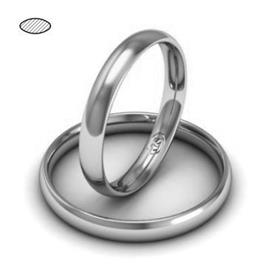 Обручальное кольцо из платины, ширина 3 мм, комфортная посадка, артикул R-W639Pt