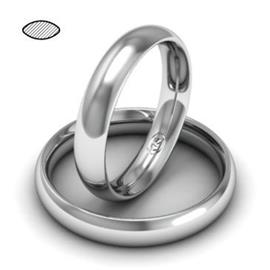 Обручальное кольцо классическое из белого золота, ширина 4 мм, комфортная посадка, артикул R-W645W