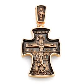 Крест нательный православный Распятие Христово Святитель Николай, артикул R-КС3005-3