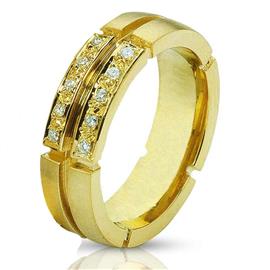 Обручальное кольцо из золота 585 пробы с бриллиантами, артикул R-1600