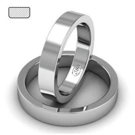 Обручальное кольцо классическое из белого золота, ширина 4 мм, артикул R-W145W
