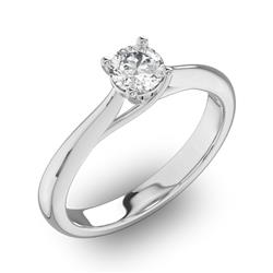 Помолвочное кольцо 1 бриллиантом 0,34 ct 4/5 из белого золота 585°, артикул R-D31518-2
