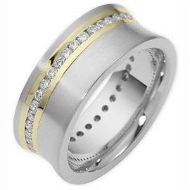 Обручальное кольцо с бриллиантами из золота 750 пробы, артикул R-2019w/750