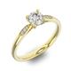 Помолвочное кольцо с 1 бриллиантом 0,45 ct 4/5  и 6 бриллиантами 0,03 ct 4/5 из желтого золота 585°
