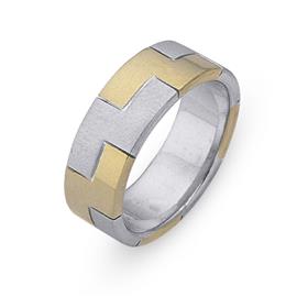Обручальное кольцо из двухцветного золота 585 пробы, артикул R-СЕ008