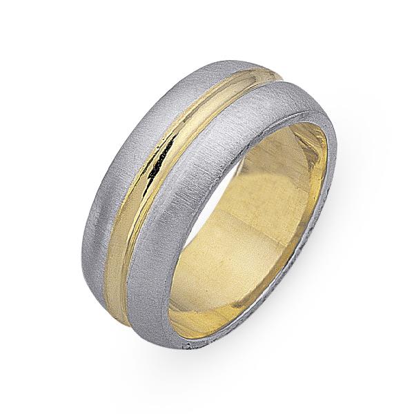 Обручальное кольцо из двухцветного золота 585 пробы, артикул R-СЕ023