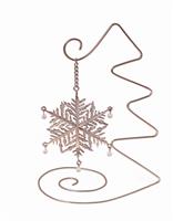 Новогодний подарок сувенир Снежинка с янтарём 