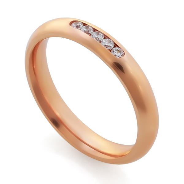 Обручальные кольца с бриллиантами 0,13 ct 4/5 розовое золото, артикул R-A14045-3