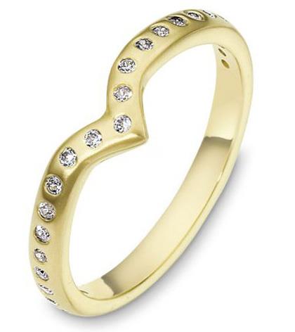 Обручальное кольцо с бриллиантами из желтого золота 585 пробы, артикул R-3088-1