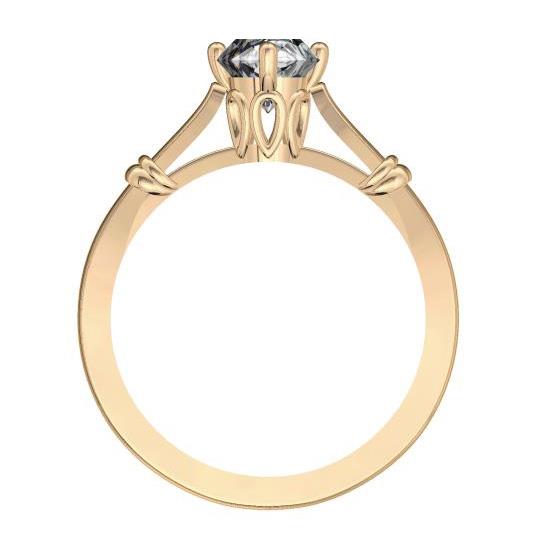 Кольцо с 1 бриллиантом 0,30 ct 4/5  из розового золота 585°