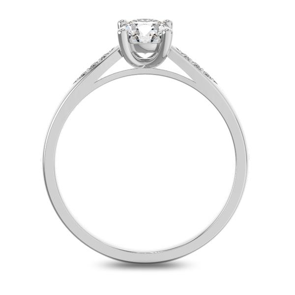 Помолвочное кольцо с 1 бриллиантом 0,45 ct 4/5  и 6 бриллиантами 0,03 ct 4/5 из белого золота 585°