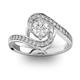 Помолвочное кольцо с 1 бриллиантом 0,45 ct 4/5  и 22 бриллиантами 0,13 ct 4/5 из белого золота 585°
