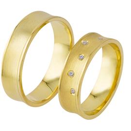Обручальные кольца с бриллиантами из золота, артикул R-ТС 1736