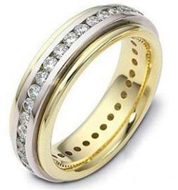 Обручальное кольцо с бриллиантами из золота 585 пробы серии "Diamond", артикул R-1606