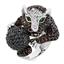 Кольцо Пантера с мячом серебро 925° фианиты, артикул R-3534-2, цена 3 000,00 ₽
