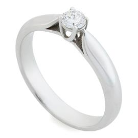 Помолвочное кольцо с 1 бриллиантом 0,17 ct 2/5 белое золото 585°, артикул R-R0021W