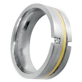 Обручальное кольцо с бриллиантом круглой формы из золота 585 пробы, артикул R-6020