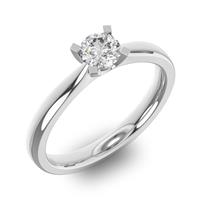 Помолвочное кольцо 1 бриллиантом 0,39 ct 4/5 из белого золота 585°
