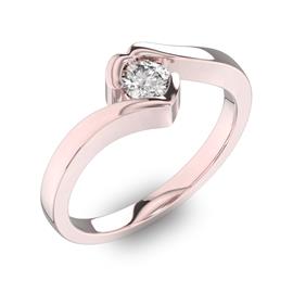Помолвочное кольцо 1 бриллиантом 0,34 ct 4/5 из розового золота 585°, артикул R-D40648-3