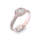 Помолвочное кольцо с 1 бриллиантом 0,45 ct 4/5  и 40 бриллиантами 0,28 ct 4/5 из розового золота 585°