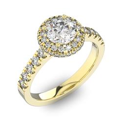 Помолвочное кольцо с 1 бриллиантом 0,67 ct 4/5  и 50 бриллиантами 0,4 ct 4/5 из желтого золота 585°, артикул R-D41972-1