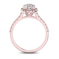 Помолвочное кольцо с 1 бриллиантом 0,7 ct 4/5  и 30 бриллиантами 0,18 ct 4/5 из розового золота 585°