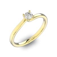 Помолвочное кольцо 1 бриллиантом 0,3 ct 4/5 из желтого золота 585°