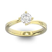 Помолвочное кольцо 1 бриллиантом 0,50 ct 4/5 из желтого золота 585°