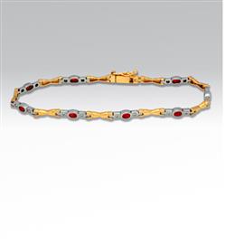 Браслет женский из золота с бриллиантами и рубинами, артикул R-210-683