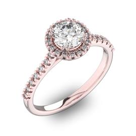 Помолвочное кольцо с 1 бриллиантом 0,7 ct 4/5  и 30 бриллиантами 0,18 ct 4/5 из розового золота 585°, артикул R-D42200-3