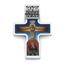 Нательный православный крест из белого золота 750 пробы с художественной росписью эмалью, артикул R-КРЭ 0003, цена 47 600,00 ₽