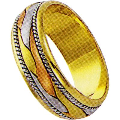 Эксклюзивное обручальное кольцо из золота 585 пробы, артикул R-1027/001