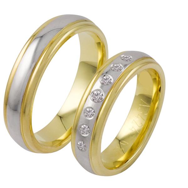 Обручальные кольца с бриллиантами из золота, артикул R-ТС 3424