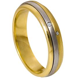 Обручальное кольцо c бриллиантами крутящееся из золота 585 пробы, артикул R-1707