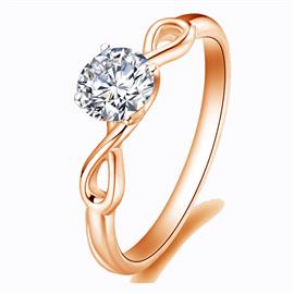 Помолвочное кольцо с 1 бриллиантом 0,20 ct 4/5  из розового золота 585°, артикул R-GGR34-3