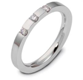 Обручальное кольцо с бриллиантами из белого золота 585 пробы с бриллиантами, артикул R-2190