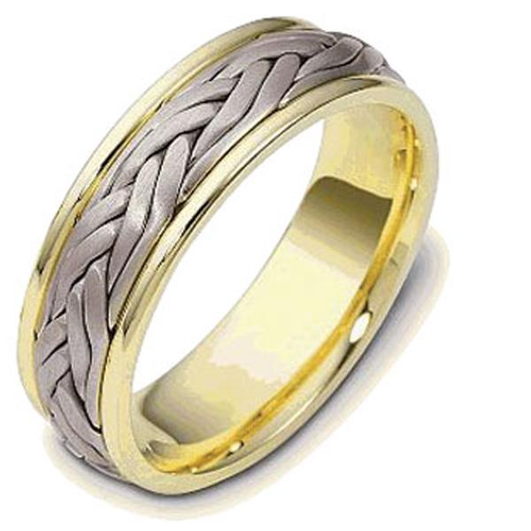 Обручальное кольцо из белого и желтого золота, артикул R-022451-750
