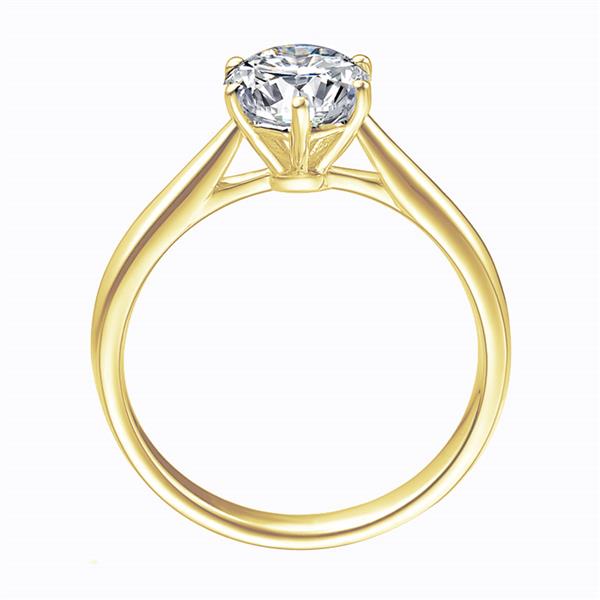 Помолвочное кольцо с 1 бриллиантом 0,25 ct 4/5  из желтого золота 585°