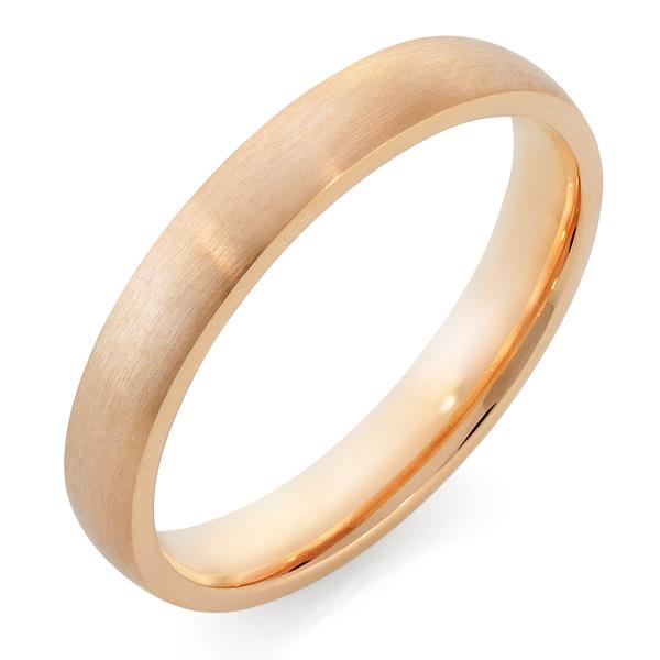 Облегающее обручальное кольцо  с матовой поверхностью из розового золота, артикул R-1201-03м