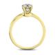 Помолвочное кольцо 1 бриллиантом 0,5 ct 4/5 и 8 бриллиантами 0,12 ct 4/5 из желтого золота 585°
