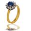 Кольцо золотое с бриллиантами и сапфиром, артикул R-406-811, цена 45 250,00 ₽