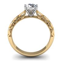 Кольцо с 1 бриллиантом 0,30 ct 4/5  из розового и белого золота 585°