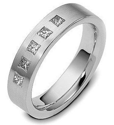 Обручальное кольцо с бриллиантами из белого золота 585 пробы, артикул R-1658