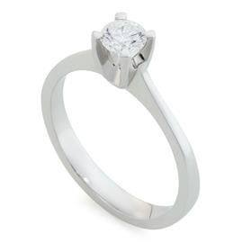 Помолвочное кольцо с 1 бриллиантом 0,40 ct 4/6 белое золото 750°, артикул R-СА290510-2 