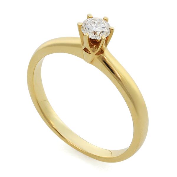 Помолвочное кольцо с 1 бриллиантом 0,30 ct 4/5 желтое золото, артикул R-YZ42354 -1