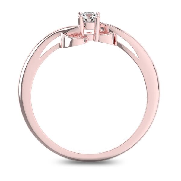 Помолвочное кольцо 1 бриллиантом 0,13 ct 4/5 из розового золота 585°