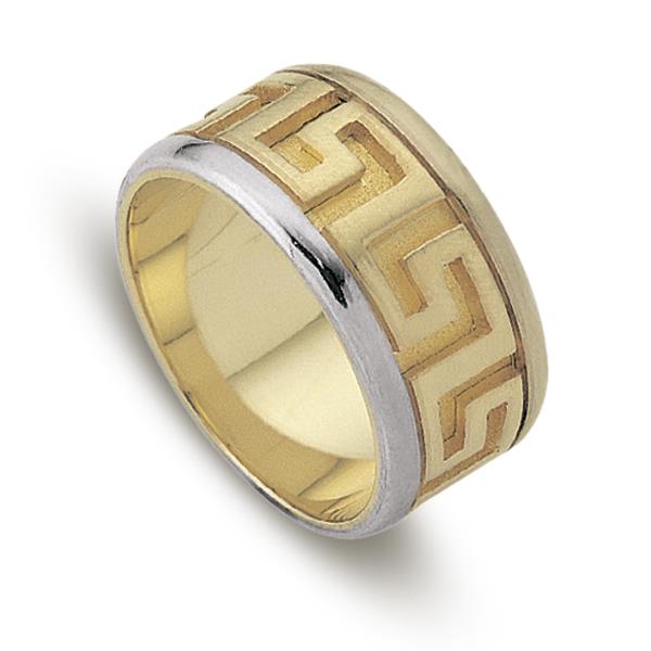 Обручальное кольцо из двухцветного золота 585 пробы, артикул R-ДК 039