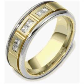 Обручальное кольцо с бриллиантами из золота 585 пробы, артикул R-1564-4