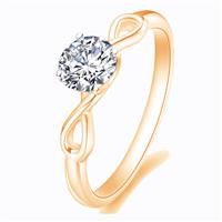 Помолвочное кольцо с 1 бриллиантом 0,20 ct 4/5  из розового золота 585°