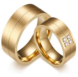 Обручальные кольца парные с бриллиантами из золота 585 пробы, артикул R-ТС AL2312-1